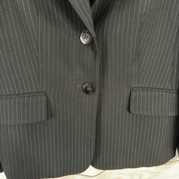 Jones New York Suit Black Striped Two-Button Blazer Size 8 - Picture 2 of 6